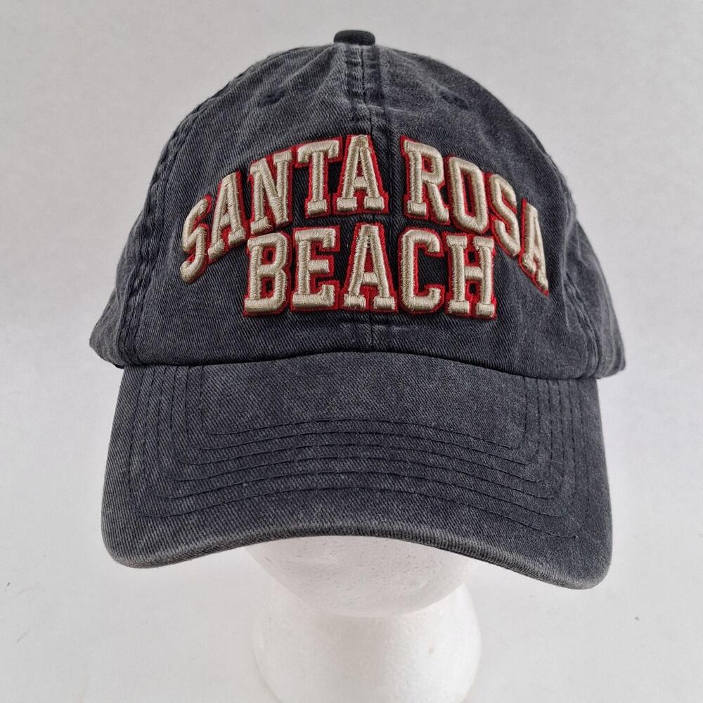 Santa Rosa Beach Hat Cap Strap Back One Size Gray Embroidered Mens Robin Ruth
